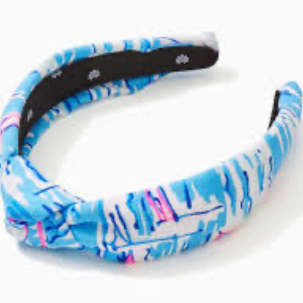Lilly Pulitzer Blue Pink Patterned Knot Headband